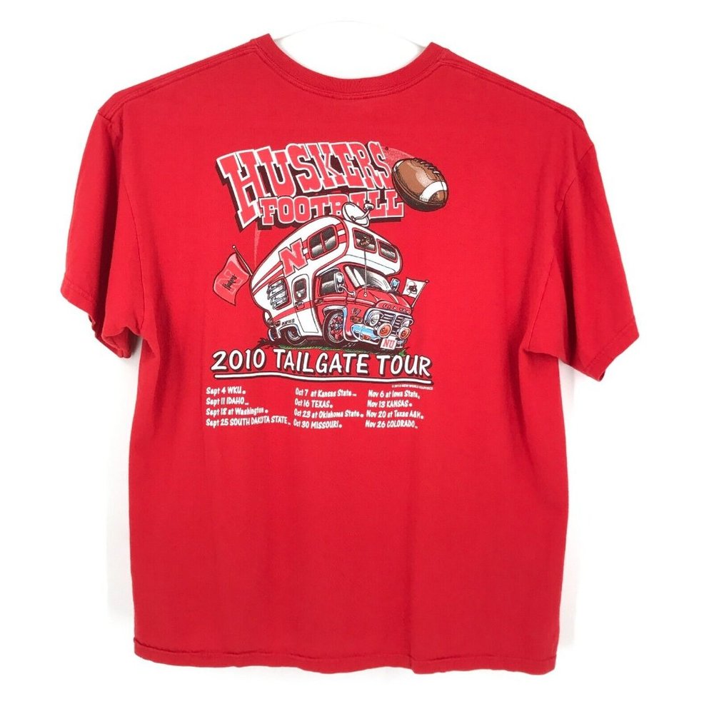 Nebraska Cornhuskers Mens Shirt XL Red NCAA Huskers Football 2010 Tailgate Tour
